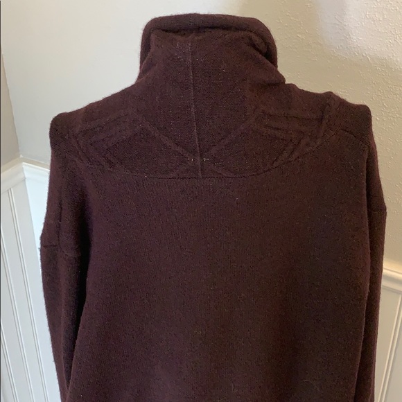 💚 Hannah Long Burgundy Textured Cardigan Women L - Picture 3 of 7
